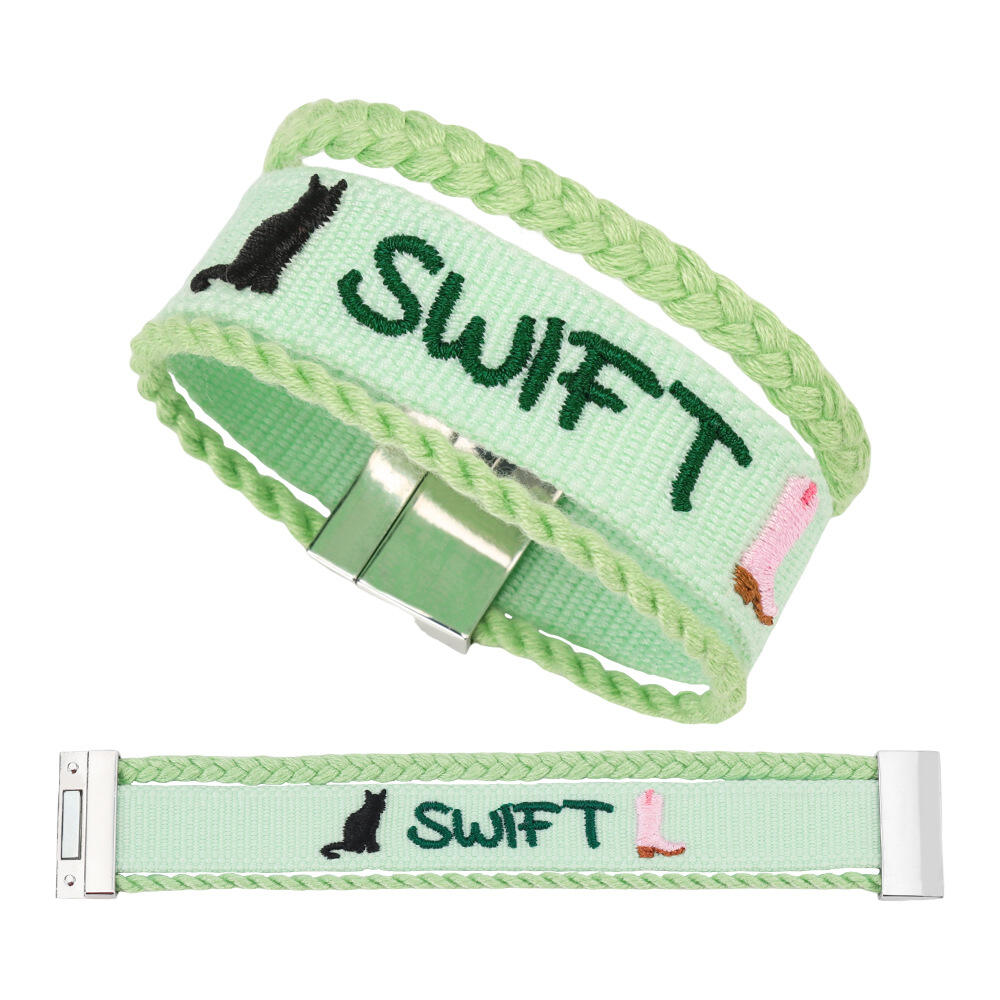 Ręcznie robiony, haftowany bransoletka Marrinu z motywem tkany, spersonalizowana bransoletka na co dzień i na koncerty, bransoletka z niestandardowym tekstem lub wzorem, biżuteria lancui