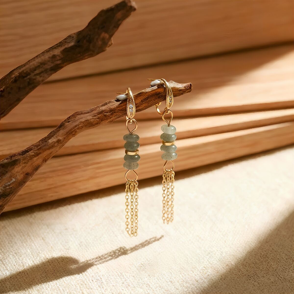 marrinu 14K Gold-Plated Copper Earrings with Sparkle 