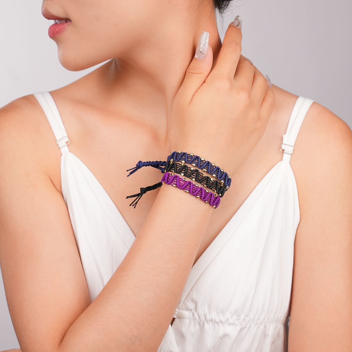 Marrinu Handwoven Braided Bracelet with Brass Bead Accents