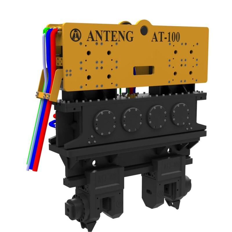 Máquina de hincado de pilotes AT-100 con martillo vibratorio - Piloteadora