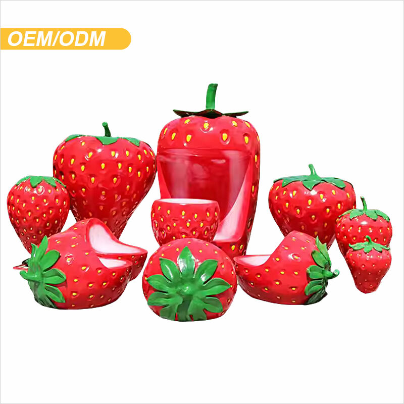 Large fiberglass sculptures of fruits and vegetables for decoration