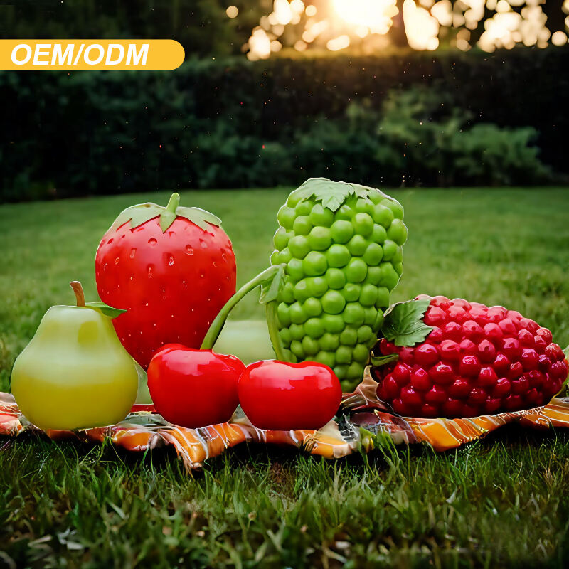 Large fiberglass sculptures of fruits and vegetables for decoration