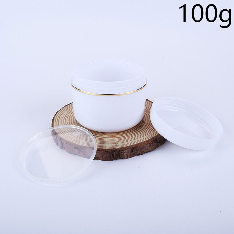 100ml 3oz PP Cream Jar Double-Layer Face Cream Jar Eye Cream Bottle Face Cream Bottle Cream Dispensing Bottle, Portable Food-Grade BPA-Free PP Double-Layer Design Airtight Leak-Proof Travel Sample Skincare Cosmetic Dispensing Container, Compact Lightweigh