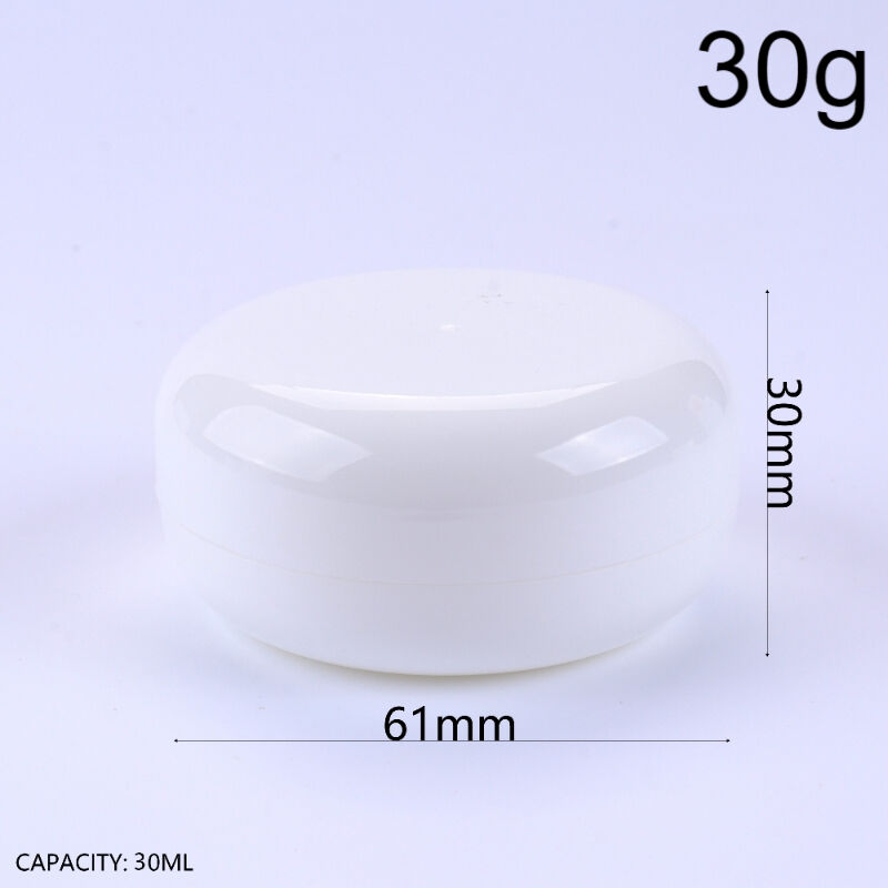 30g/1oz White Glossy PP Cream Jar, Empty Refillable Container with Airtight Lid, BPA-Free Food-Grade Leak-Proof, Reusable for Face Cream, Hand Cream, Eye Cream, Gel, Lotion, DIY Skincare, Travel Home Beauty Salon Daily Use