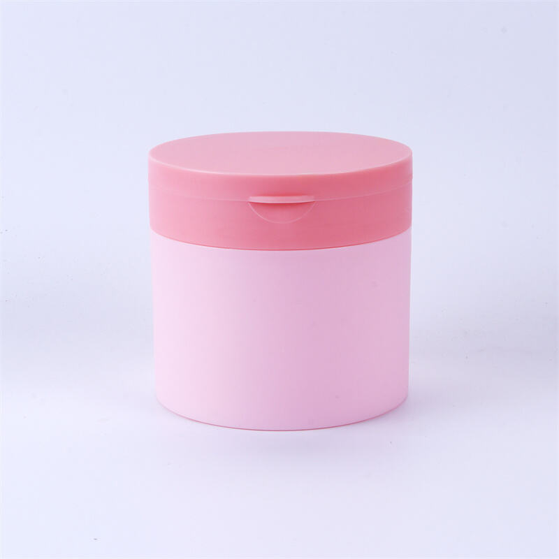 Recipiente personalizado de 200 g y 300 g para discos de algodón con pinza y cuchara para exfoliante facial y corporal, tónico, suero para la piel y champú