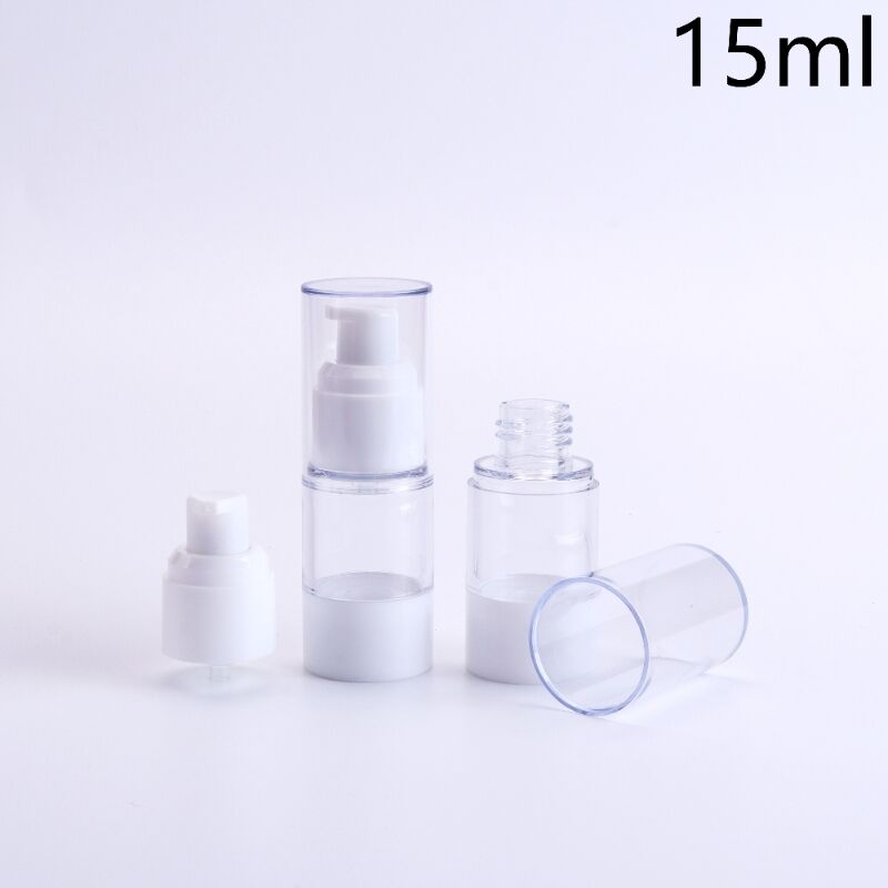 15ml/0.5oz PP Vacuum Dispensing Bottle, BPA-Free Food-Grade Travel Cosmetic Empty Spray Bottle. Vacuum Press Design, Airtight Leak-Proof Anti-Oxidation Anti-Backflow, Transparent Body & Dust Cap. Portable Compact, Precise Dosage Control,Reusable Durable.