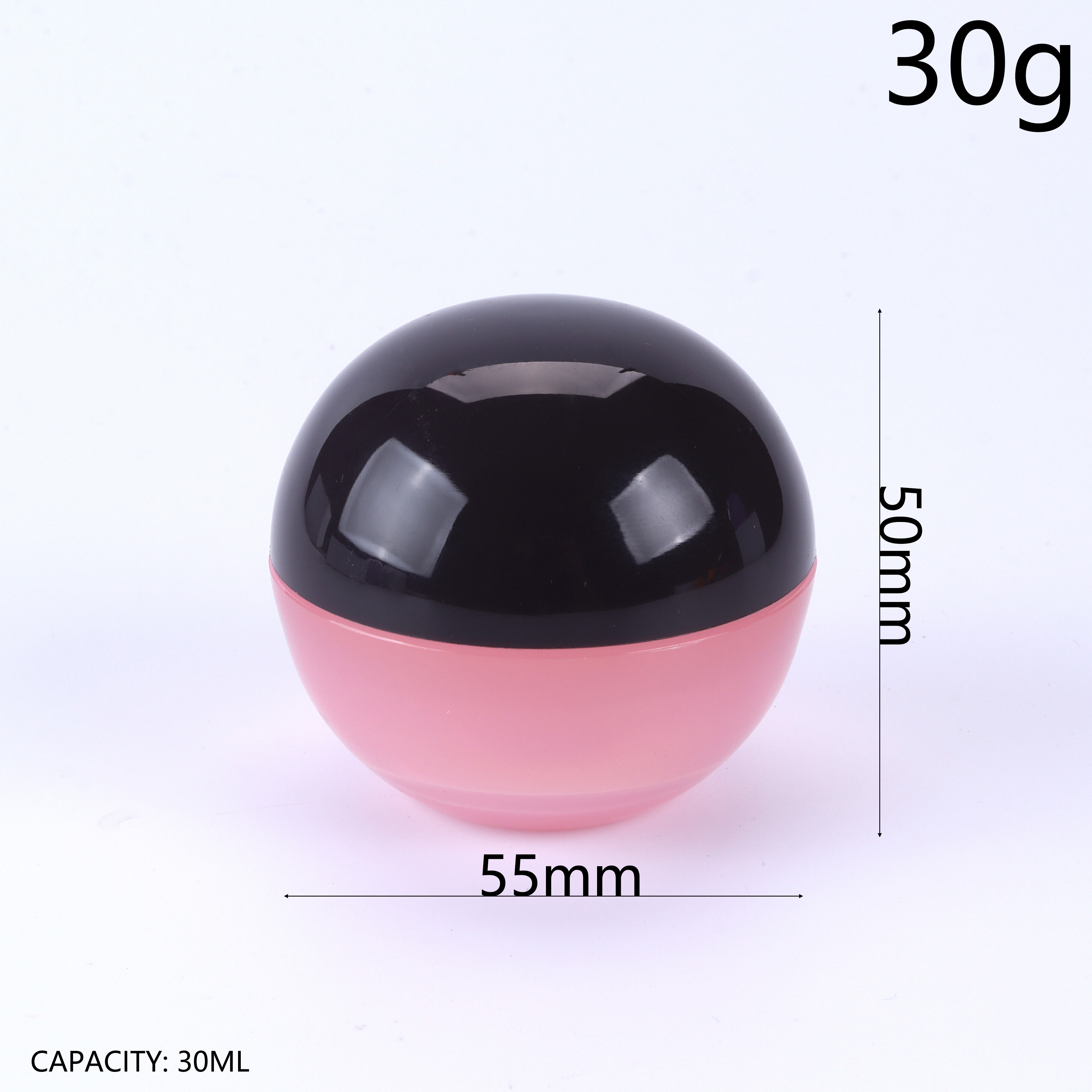 30g/1oz PP Sphere Cream Jar, Macaron Purple Glossy Container with Inner Plug & Lid. BPA-Free Food-Grade Wide-Mouth, Airtight Leak-Proof Anti-Oxidation, Reusable Durable Shatter-Resistant. For Eye Cream, Face Cream, Lip Mask, Skincare, 