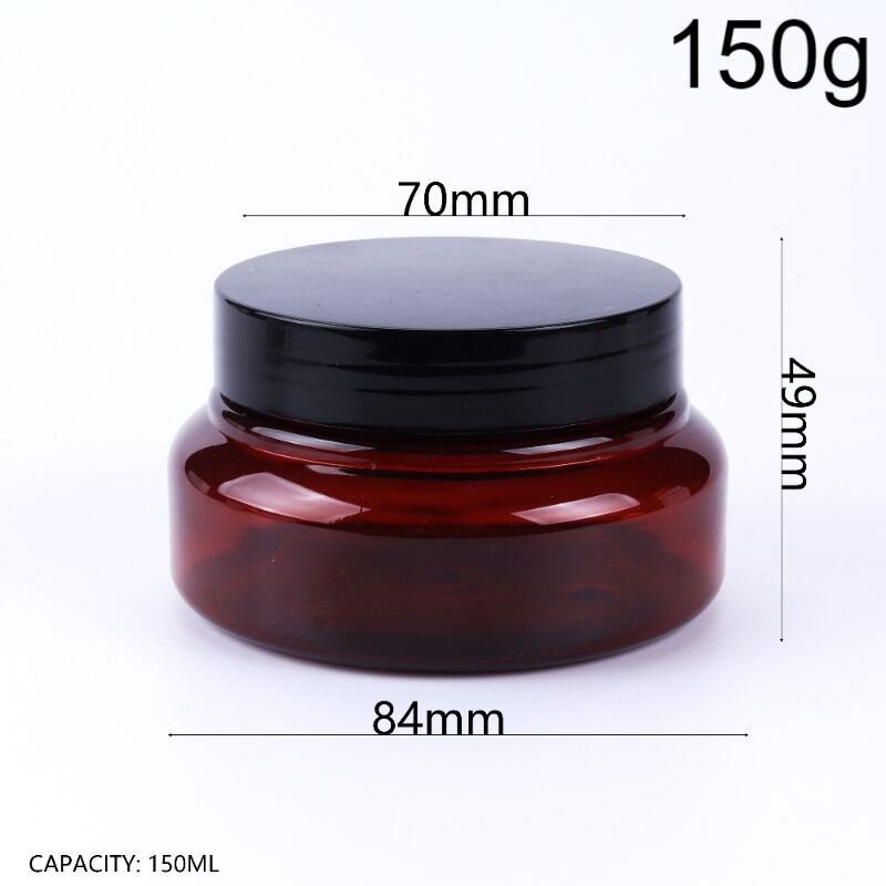 150g/5oz Clear & PET Wide-Mouth Bulbous Cream Jar, Empty Refillable Cosmetic Container with Airtight Screw Lid, BPA-Free Leak-Proof, Reusable for Face Cream, Body Scrub, Hair Mask, Clay Mask, Cleansing Balm, Home Travel Beauty Salon Daily Use