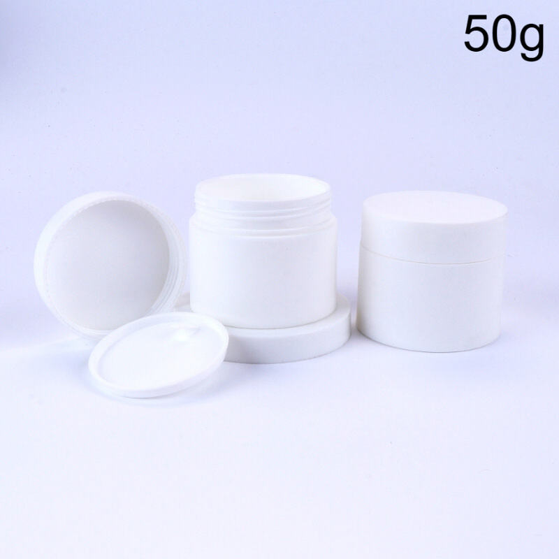 50g/1.7oz Frosted PP Wide-Mouth Cream Jar, Double-Layer Empty Refillable Container with Airtight Lid, BPA-Free Leak-Proof, Reusable for Face Cream, Eye Cream, Lip Mask, Cleansing Balm, Mask, Home Travel Beauty Salon Daily Use