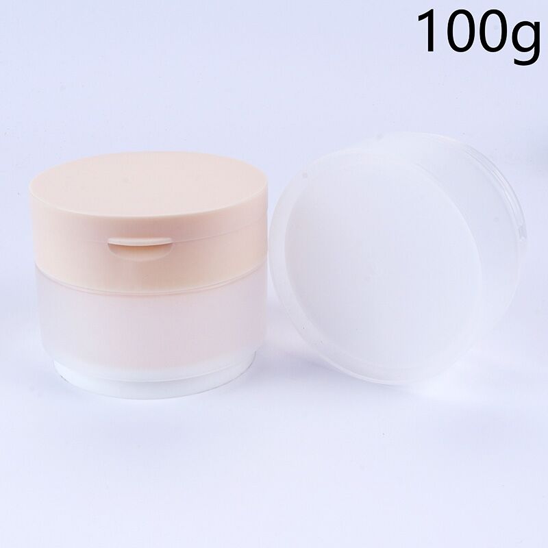 100ml/3oz Round Wide-Mouth Flip-Top Jar. BPA-Free Food-Grade PP, Airtight Leak-Proof Anti-Oxidation. Frosted Transparent, Shatter-Resistant, Easy to Use & Clean, Reusable. For Cleansing Balm, Clay Mask, Scrub, Cream. Portable Travel,