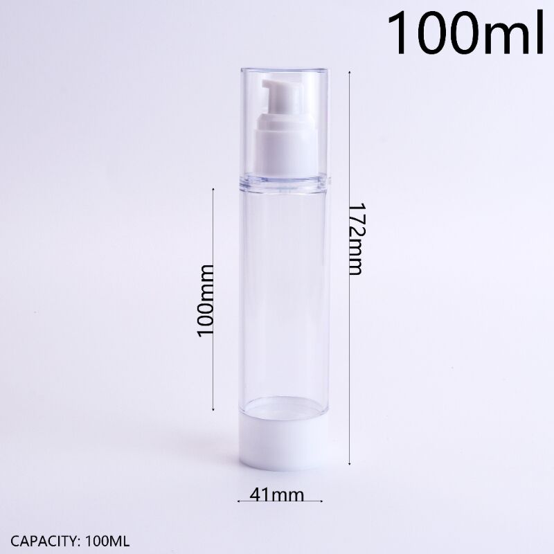 100ml/3oz PP Vacuum Dispensing Bottle, BPA-Free Food-Grade Travel Cosmetic Empty Spray Bottle. Vacuum Press Design, Airtight Leak-Proof Anti-Oxidation Anti-Backflow, Transparent Body & Dust Cap. Portable Compact, Precise Dosage Control, Reusable Durable.