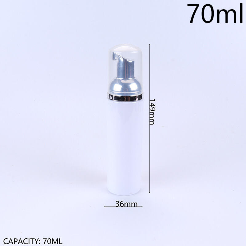 70ml/2.3oz BPA-Free Food-Grade PET Foam Pump Bottle, Empty Facial Cleanser Dispenser. One-Press Fine Foaming, Airtight Leak-Proof, Glossy Cylindrical Design. Lightweight Portable, Durable Shatter-Resistant, Reusable Easy to Clean. For Mousse, Hand Wash
