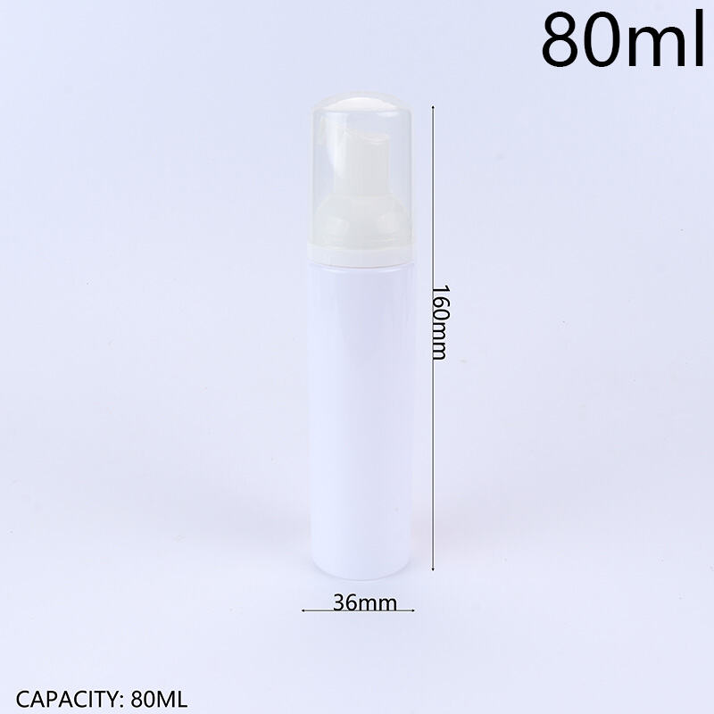 80ml/2.7oz BPA-Free Food-Grade PET Foam Pump Bottle, Empty Facial Cleanser Dispenser. One-Press Fine Foaming, Airtight Leak-Proof, Glossy Cylindrical Design. Lightweight Portable, Durable Shatter-Resistant, Reusable Easy to Clean. For Mousse, Hand Wash