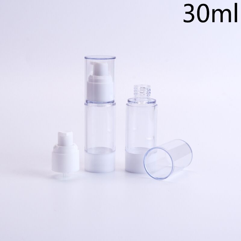 30ml/1oz PP Vacuum Dispensing Bottle, BPA-Free Food-Grade Travel Cosmetic Empty Spray Bottle. Vacuum Press Design, Airtight Leak-Proof Anti-Oxidation Anti-Backflow, Transparent Body & Dust Cap. Portable Compact, Precise Dosage Control, Reusable Durable.