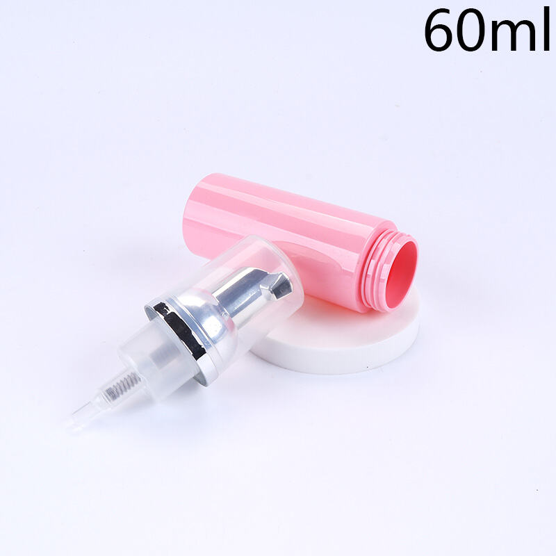 60ml/2oz BPA-Free Food-Grade PET Foam Pump Bottle, Empty Facial Cleanser Dispenser. One-Press Fine Foaming, Airtight Leak-Proof, Glossy Cylindrical Design. Lightweight Portable, Durable Shatter-Resistant, Reusable Easy to Clean. For Mousse, Hand Wash