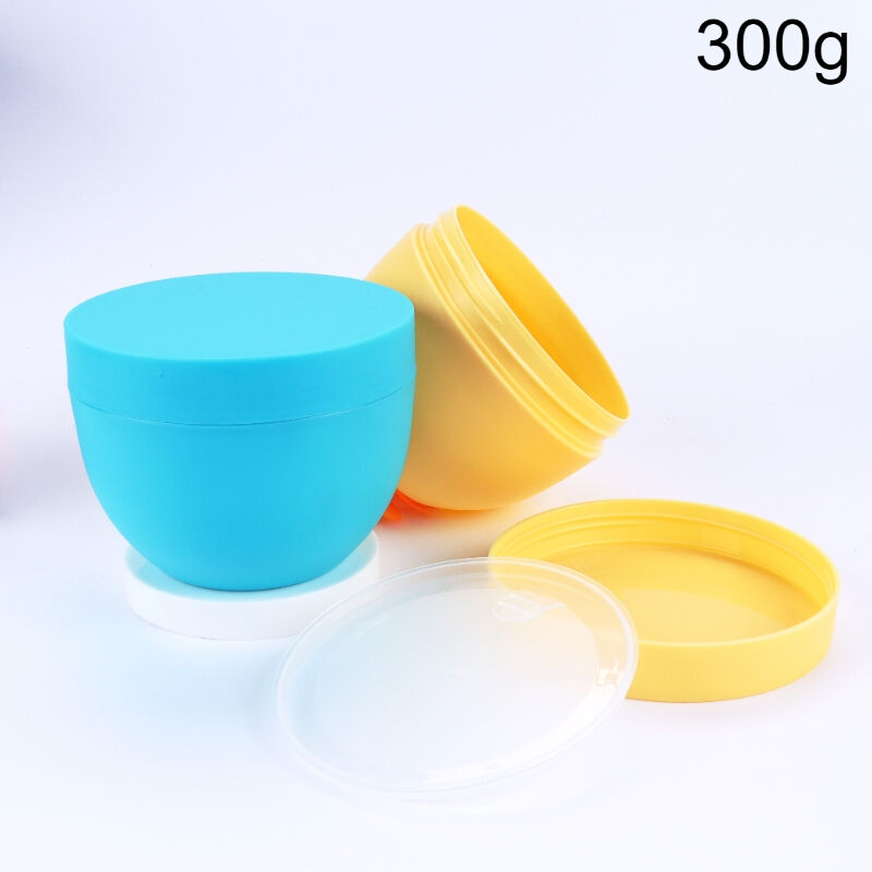 300g/10oz PP Wide-Mouth Bowl-Shaped Cream Jar, Matte Empty Cosmetic Container with Airtight Lid, BPA-Free Food-Grade, Multi Colors, Reusable Durable for Clay Mask, Body Scrub, Hair Mask, Hair Wax, Hair Oil, Skincare Cream, Home Travel Beauty Salon Daily