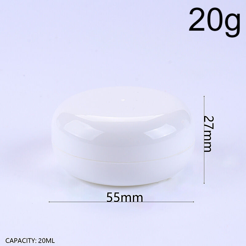 20g/0.7oz White Glossy PP Cream Jar, Empty Refillable Container with Airtight Lid, BPA-Free Food-Grade Leak-Proof, Reusable for Face Cream, Hand Cream, Eye Cream, Gel, Lotion, DIY Skincare, Travel Home Beauty Salon Daily Use