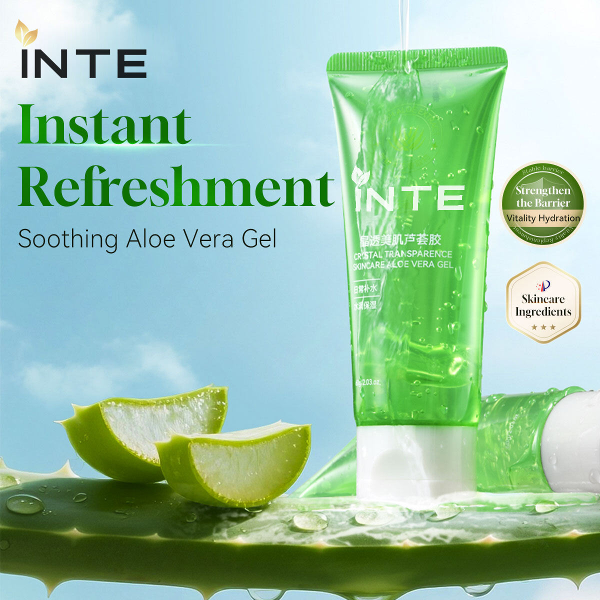 Gel de Aloe Vera para Pele Radiante e Cristalina