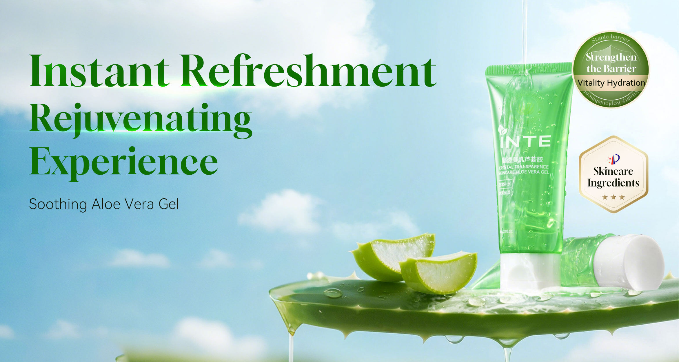 Parannettu kosteuttava aloeverajeli