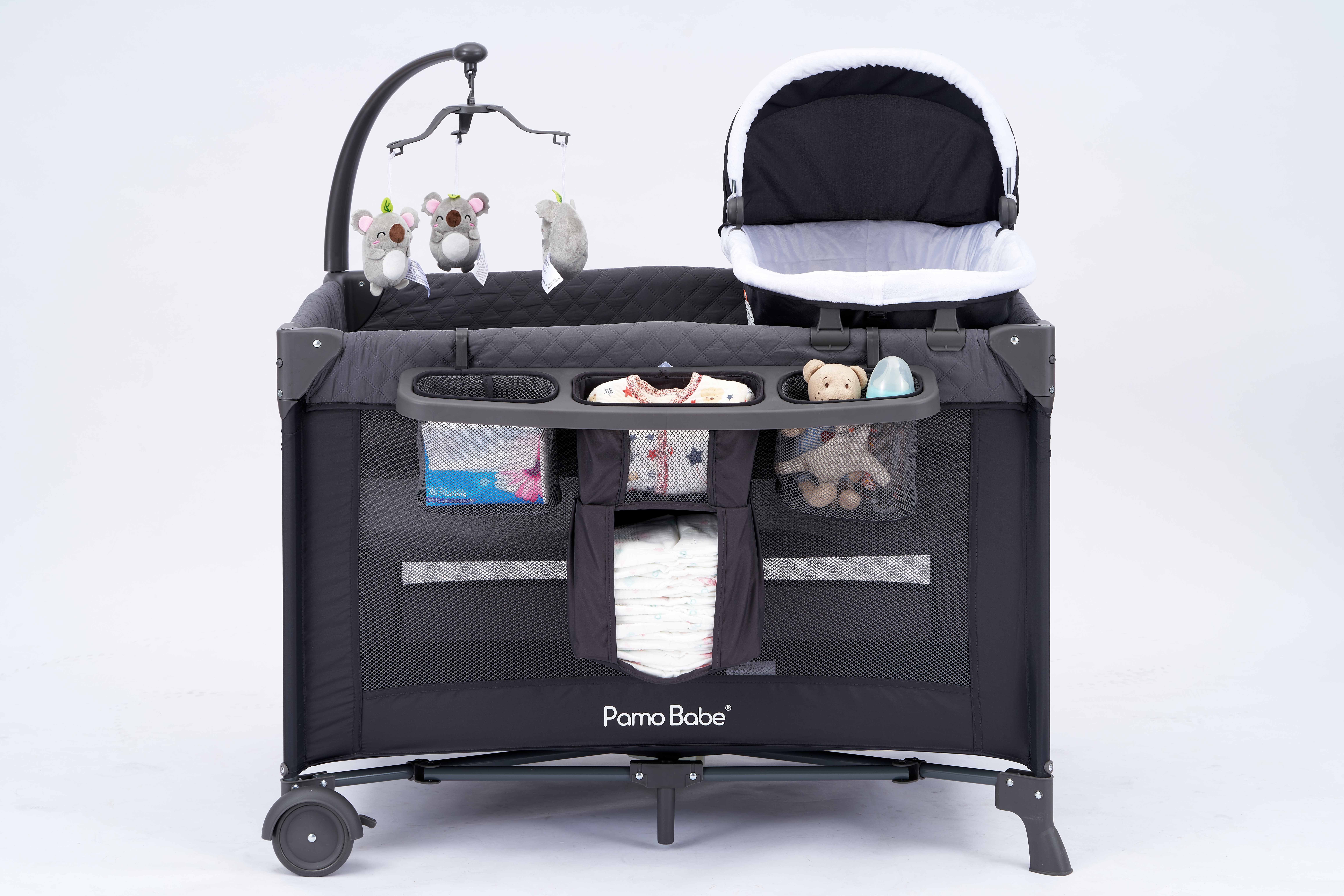 P003B Cool Baby Portable Baby Playpen Baby Crib With Removable Infant Bassinet manufacture