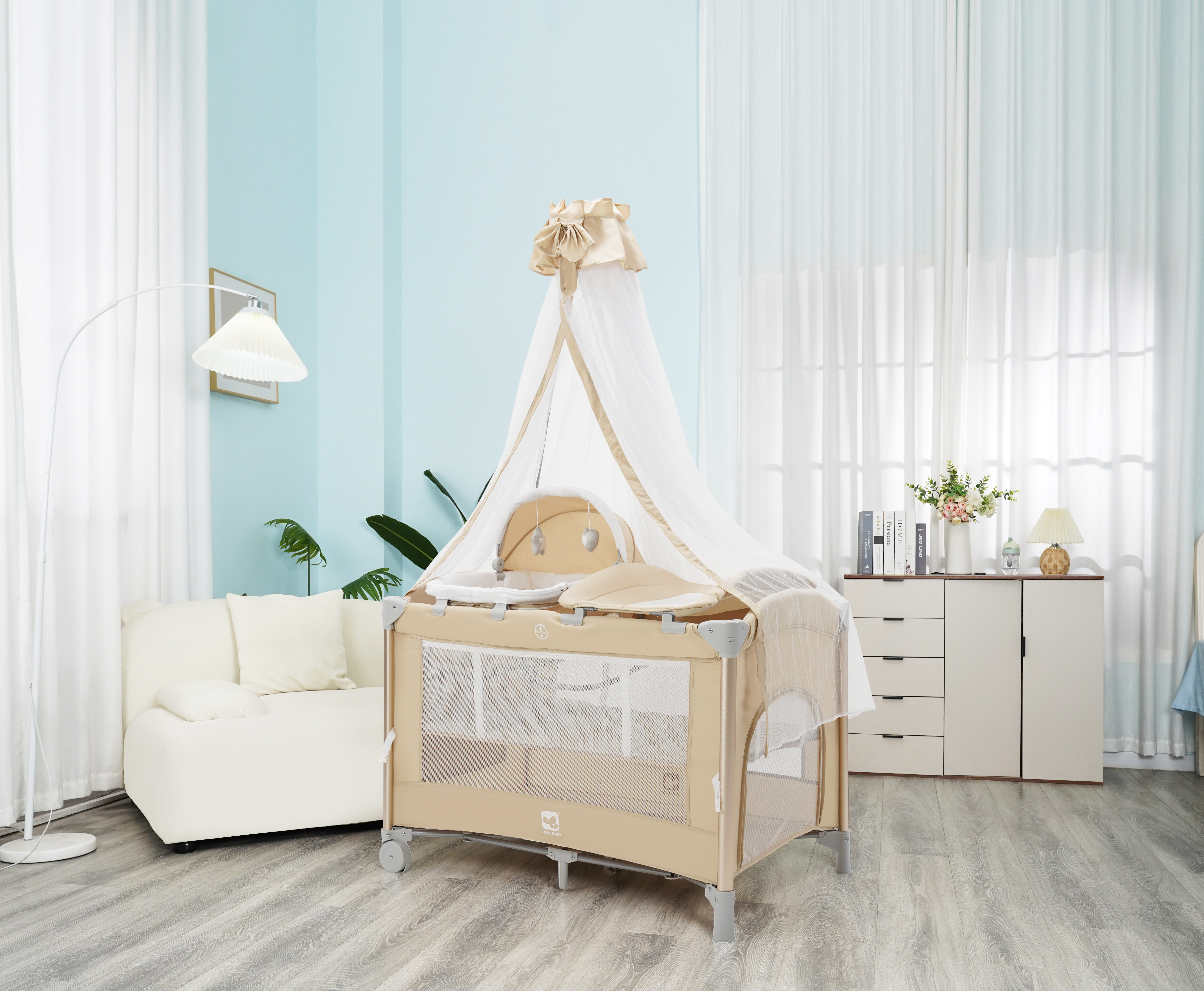 P999NF Stock Baby Crib Children Bed Baby Kids Playpen With Folding System supplier