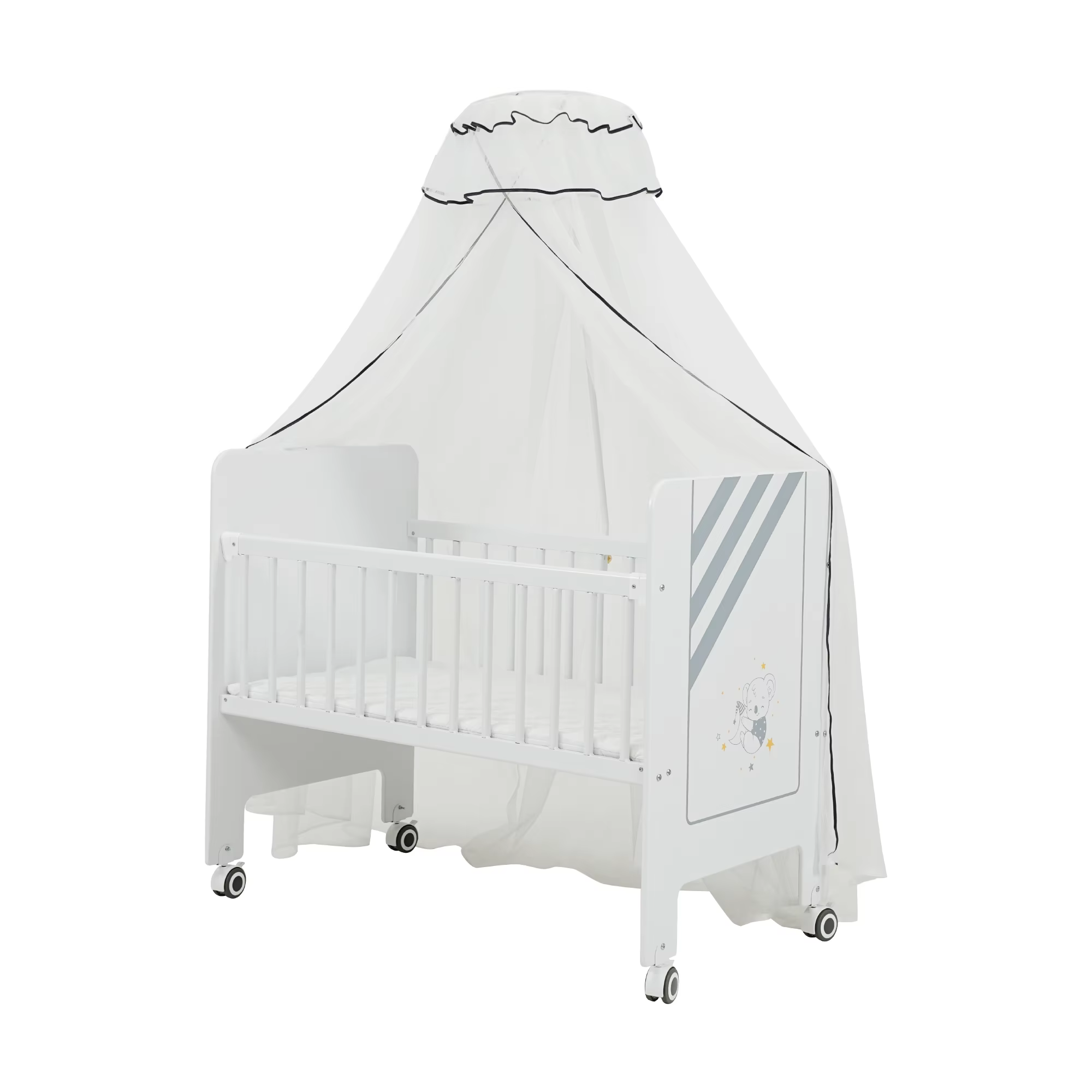 B2261 Cool Baby Newest Co-sleeping Baby Crib with Four Soundproof Wheels supplier