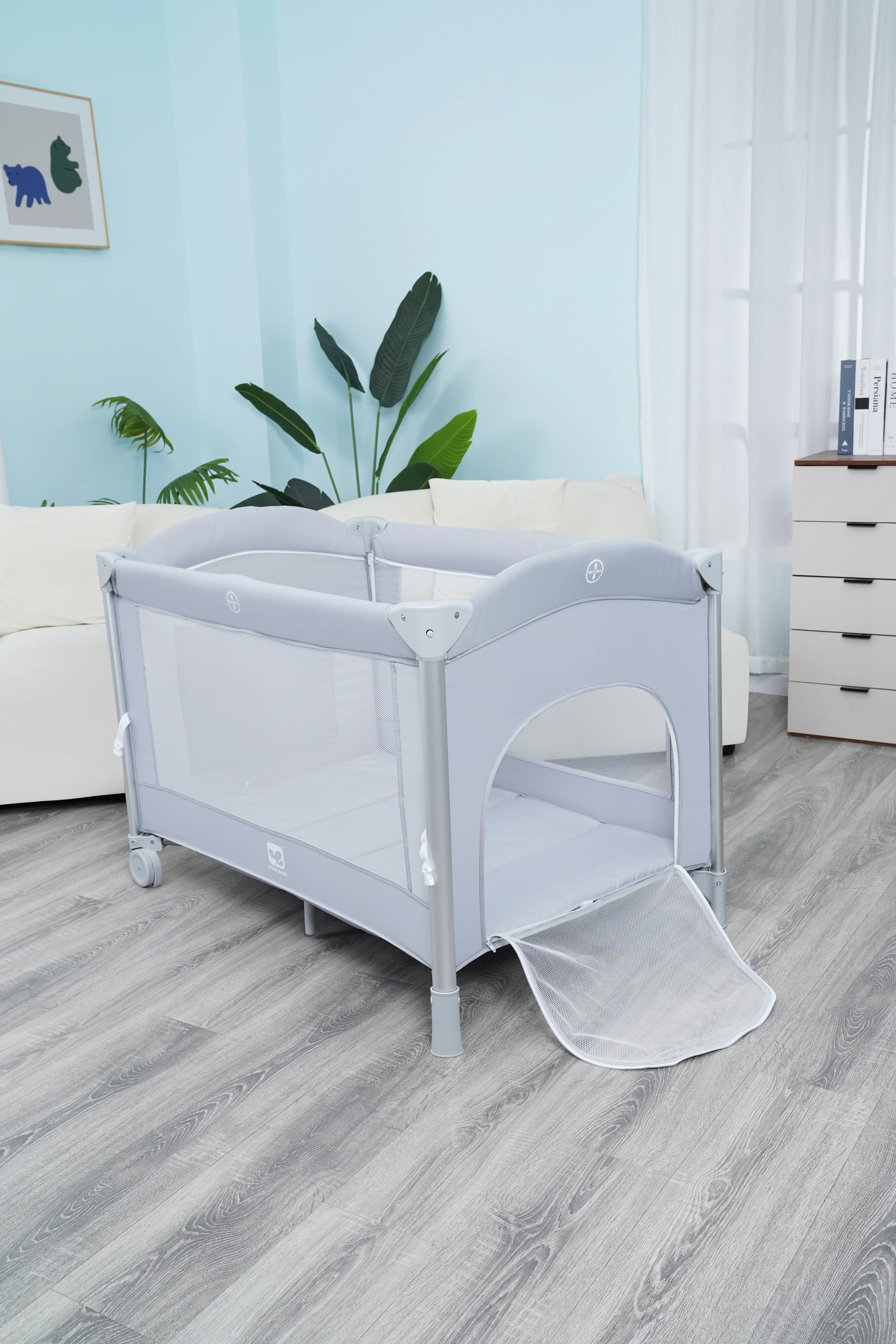 P999NF Stock Baby Crib Children Bed Baby Kids Playpen With Folding System details