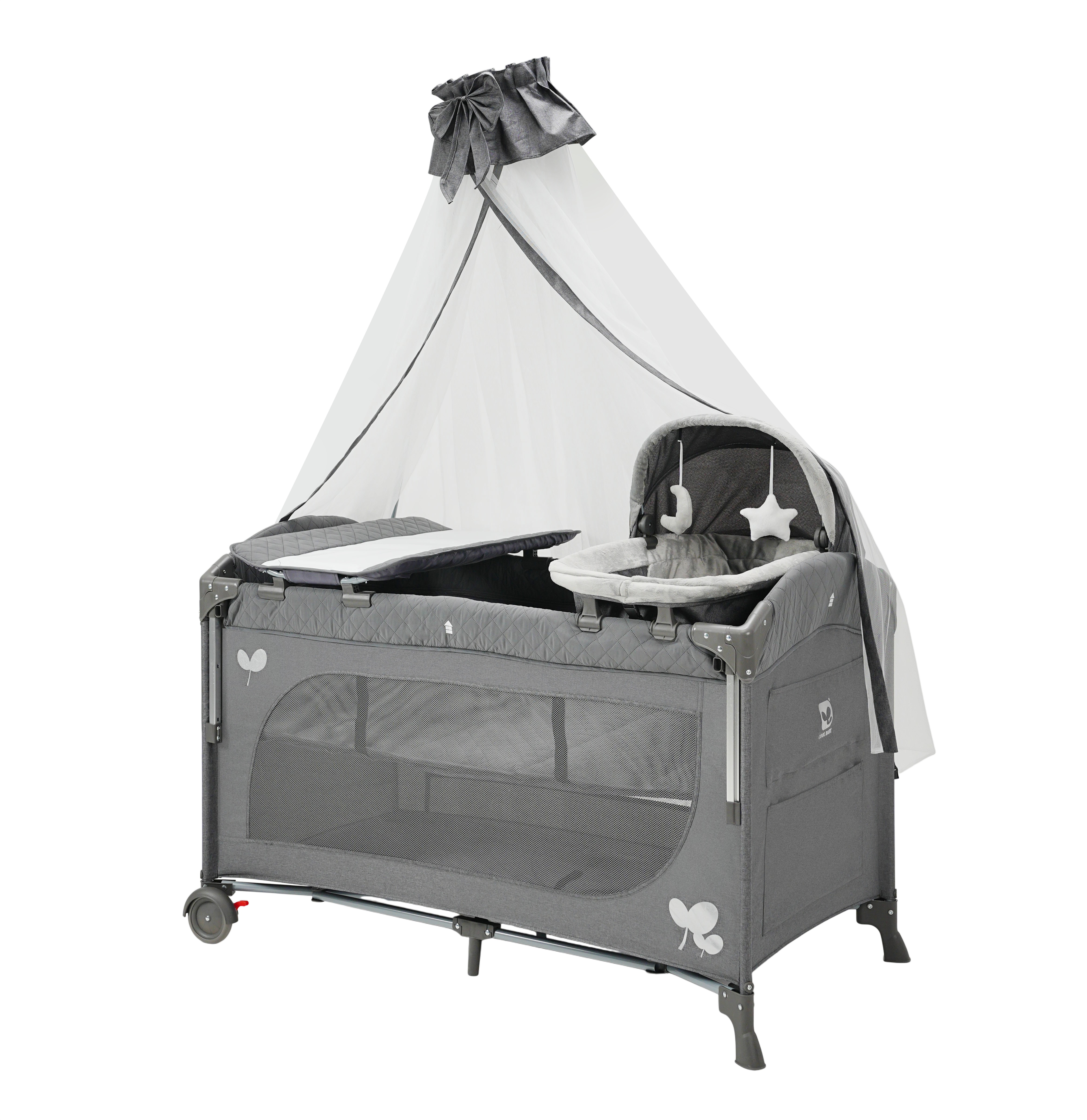 KDD11 Cool Baby High Quality Easy Folding Baby Travel Bed Baby Playpen with Modern Design and High-pole Mosquito Net factory