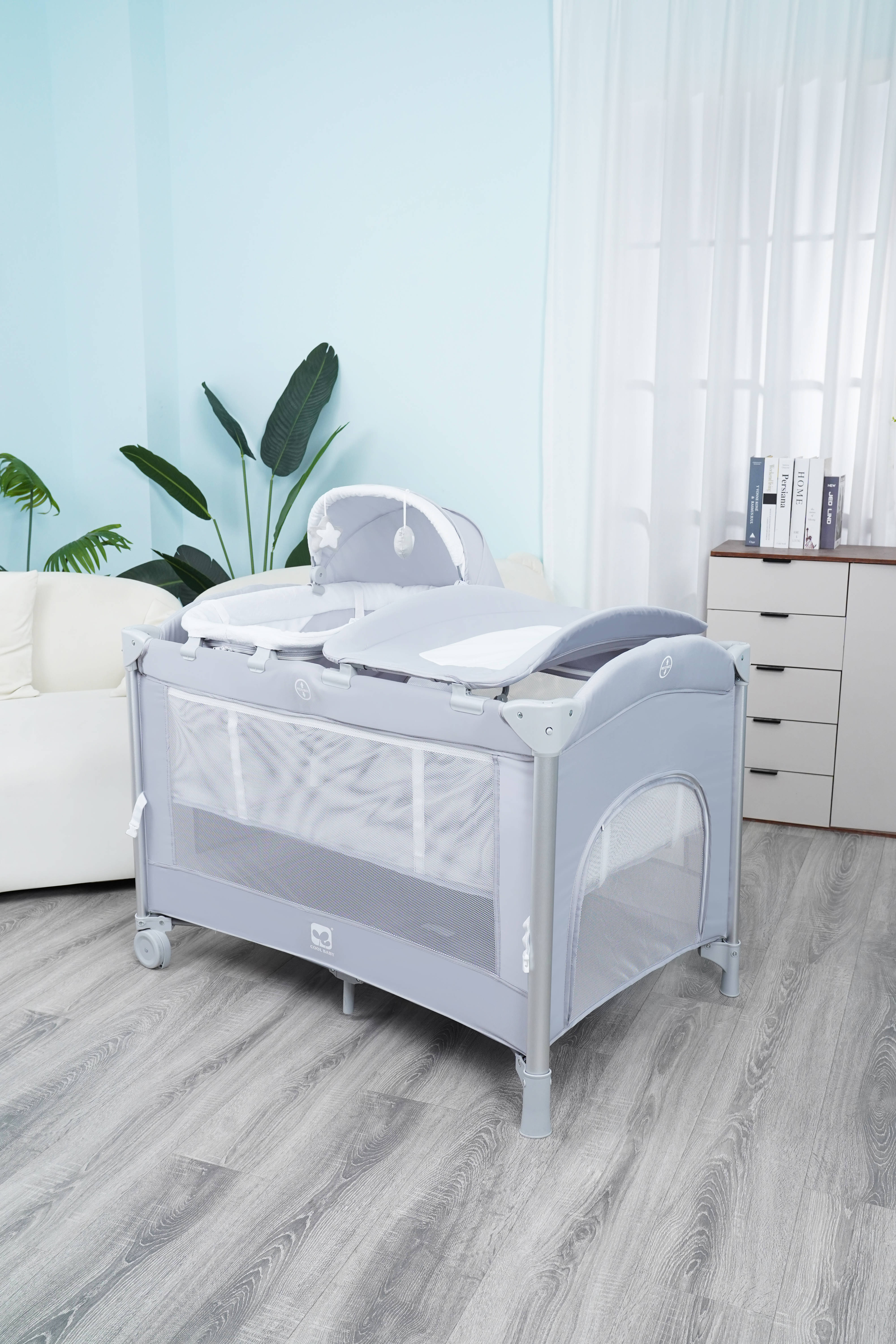 P999NF Stock Baby Crib Children Bed Baby Kids Playpen With Folding System supplier