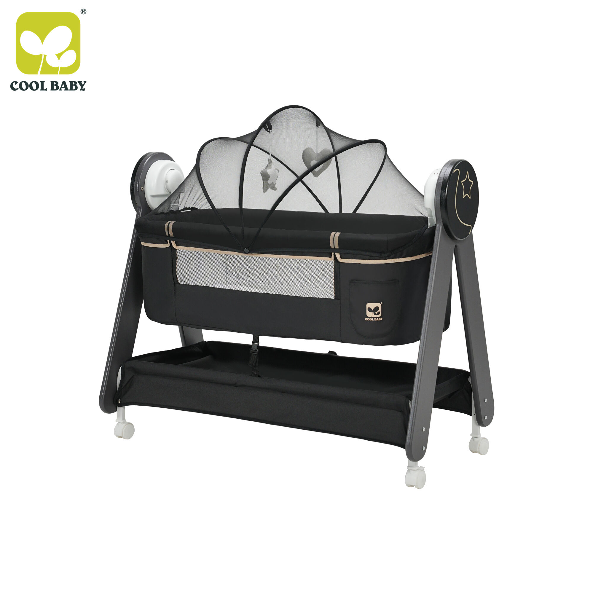 D1541 Cool Baby Cute Star Moon Electric Baby Cradle with Remote Control 