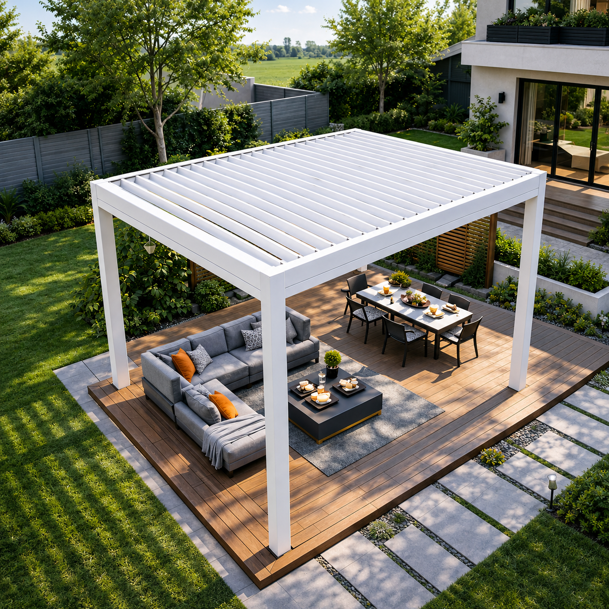Pergola ajourée en aluminium réglable