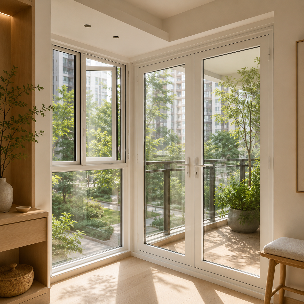 60-serie staalversterkte uPVC-kleppenvenster