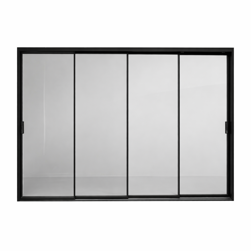 Porta corredera de vidro de aluminio con marco estreito de múltiples paneis