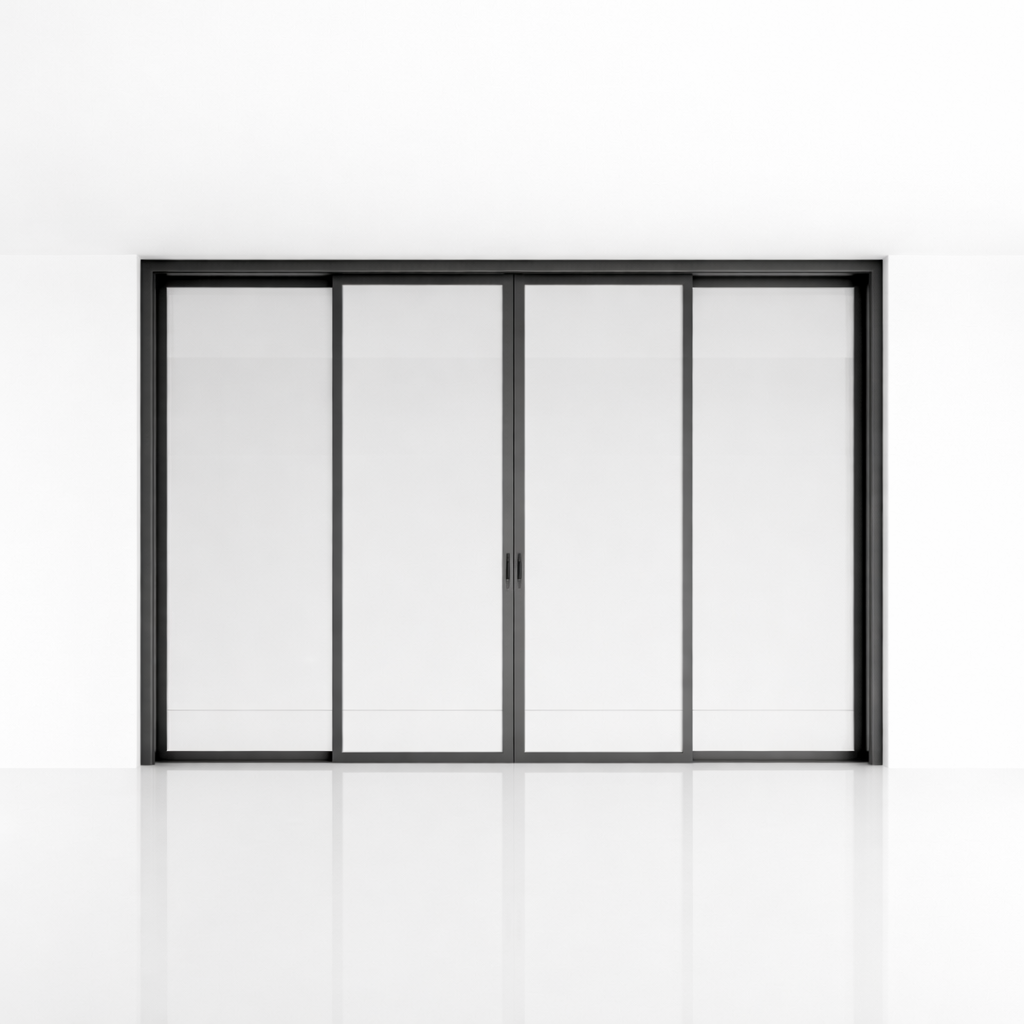 puerta corredera de vidrio de aluminio con marco estrecho de la serie 65