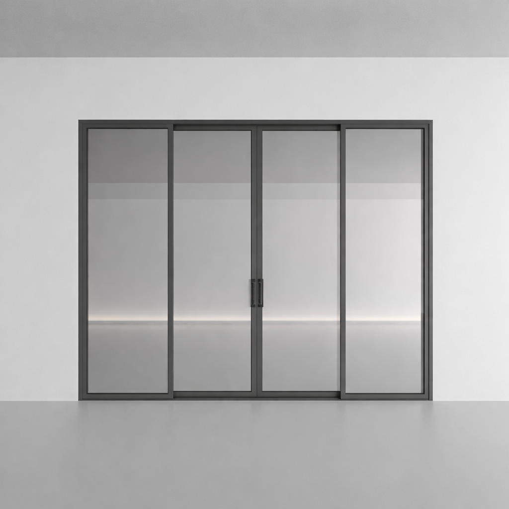 puerta corredera interior de aluminio con marco estrecho de la serie 45