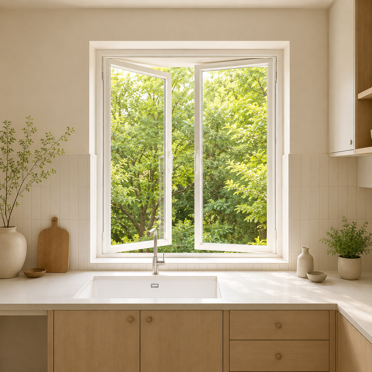 60-serie staalversterkte uPVC-kleppenvenster