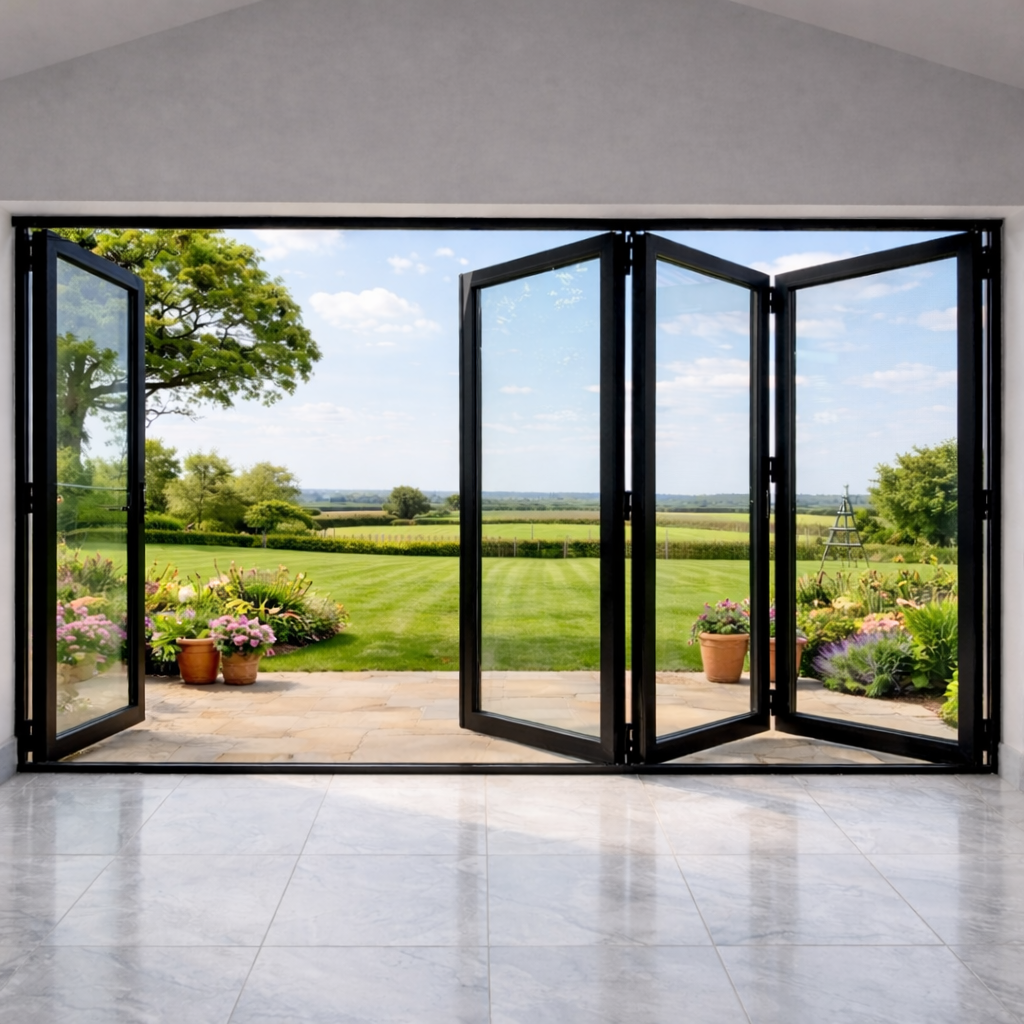 68-reeks anti-klem aluminium twee-vou patio-deur