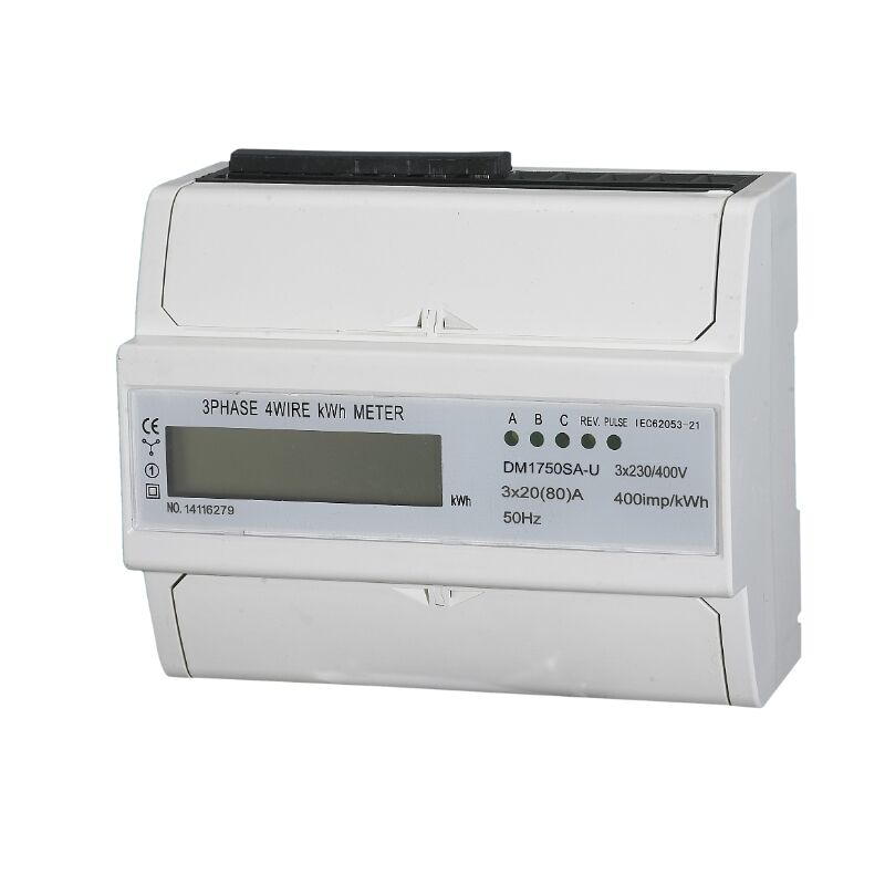 DAQCN 123mm Width Modules LCD Display 3 Phase Din Rail Energy Meter