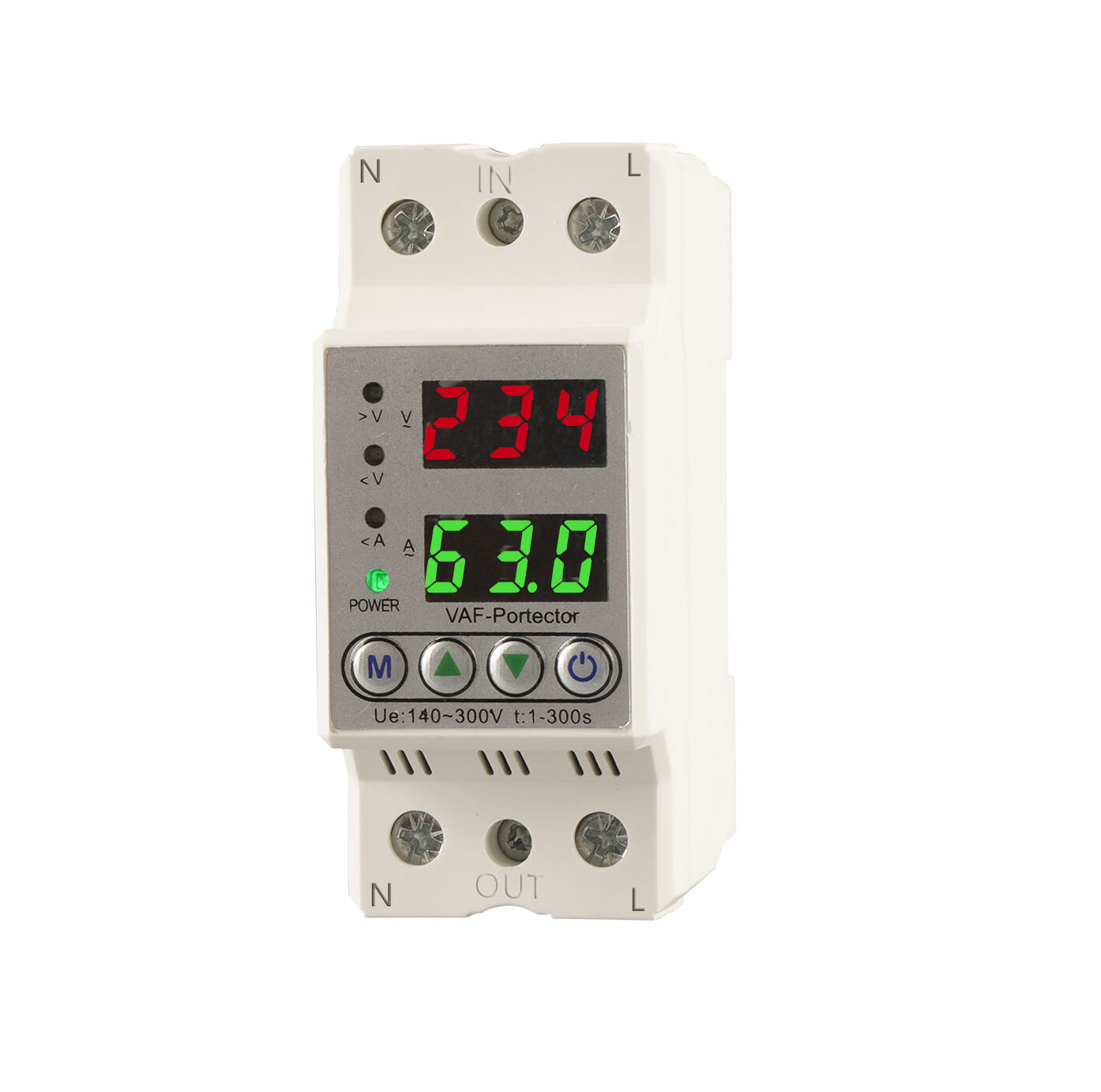 Adjustable Dual Display Electric Protector 220V Continuous Online Overvoltage Undervoltage Protection LED Display