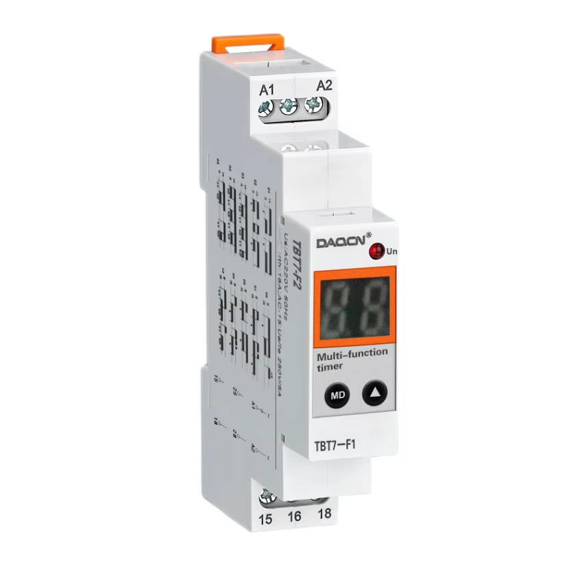 DAQCN TBT7-F1 Digital Multi Function Time Relay 12-240V Din Rail Delay Electronic Relay on Time Timer