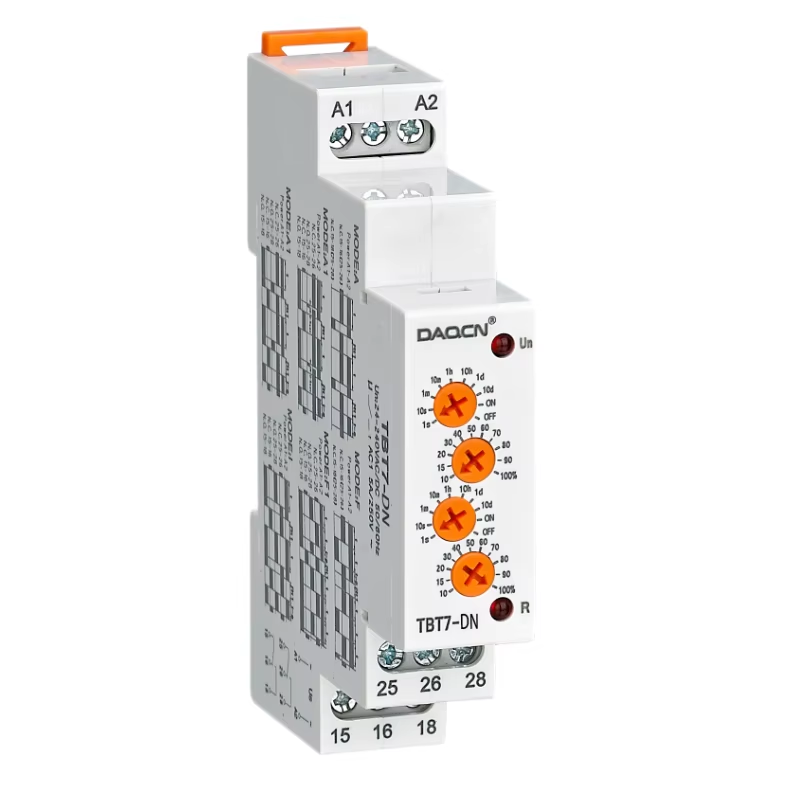 DAQCN TBT7-DN Multi Function Time Relay  24-240V  ultra Wide Operating Voltage Din Rail Time Relay on Time Timer
