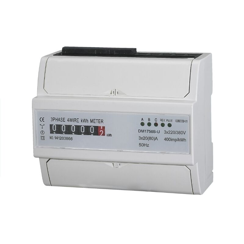 Three phase four wire electronic DIN rail active energy meter for industrial 