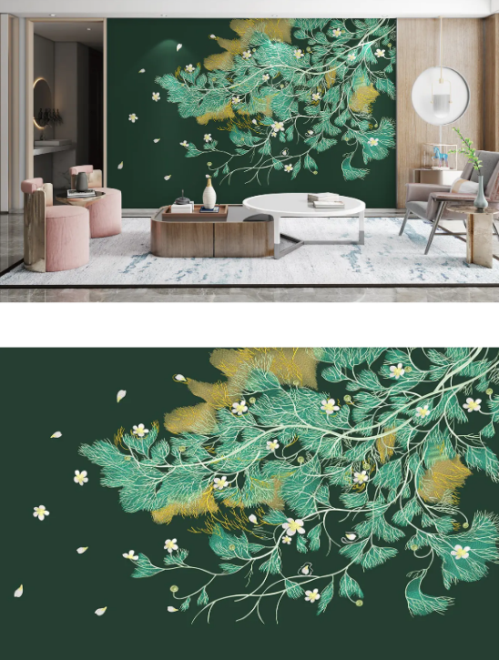 Manufacturer of Custom Embroidered New-Style Wallcoverings - Seamless Whole-House Wallcoverings with a Light Luxury Style, High-End and High-Precision, Suitable for Bedroom and Living Room Backgrounds