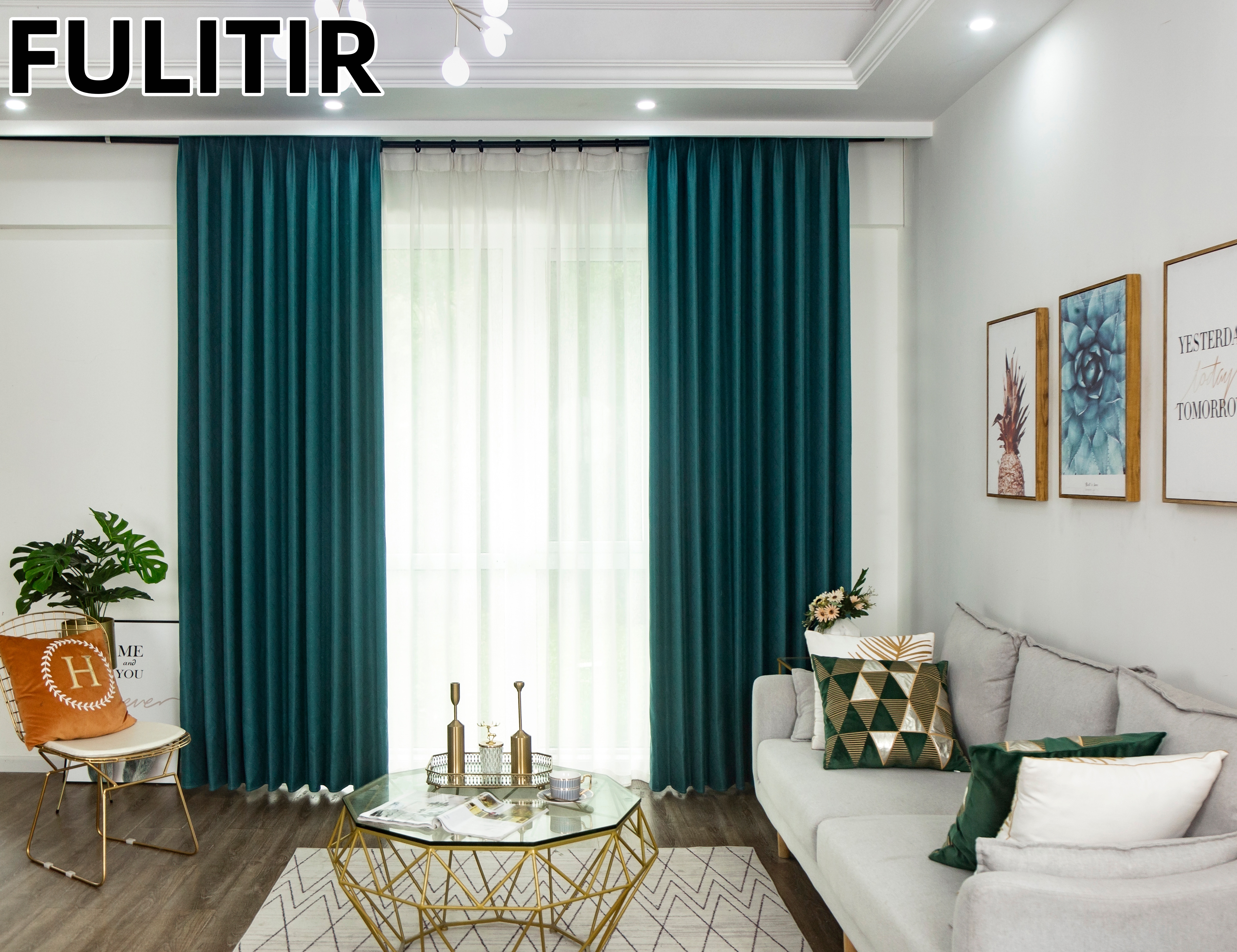 High-End High-Precision Curtains - Velvet-Textured Blackout Curtains, Decor-Grade Draping Curtains for Living Room Accent Wall