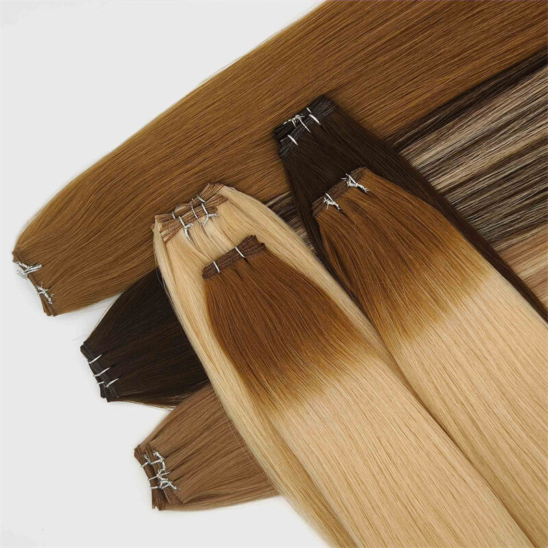 Top Quality Remy Genius Weft Hair Extensions Natural Straight in All Colors Soft Human Hair Extensions