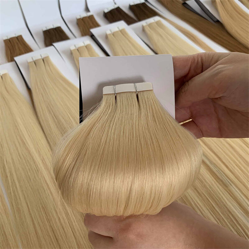 Wholesale Double Drawn European Tape in Hair Extension Professional Manufacturing High Quality Virgin Human Raw Tape Extension