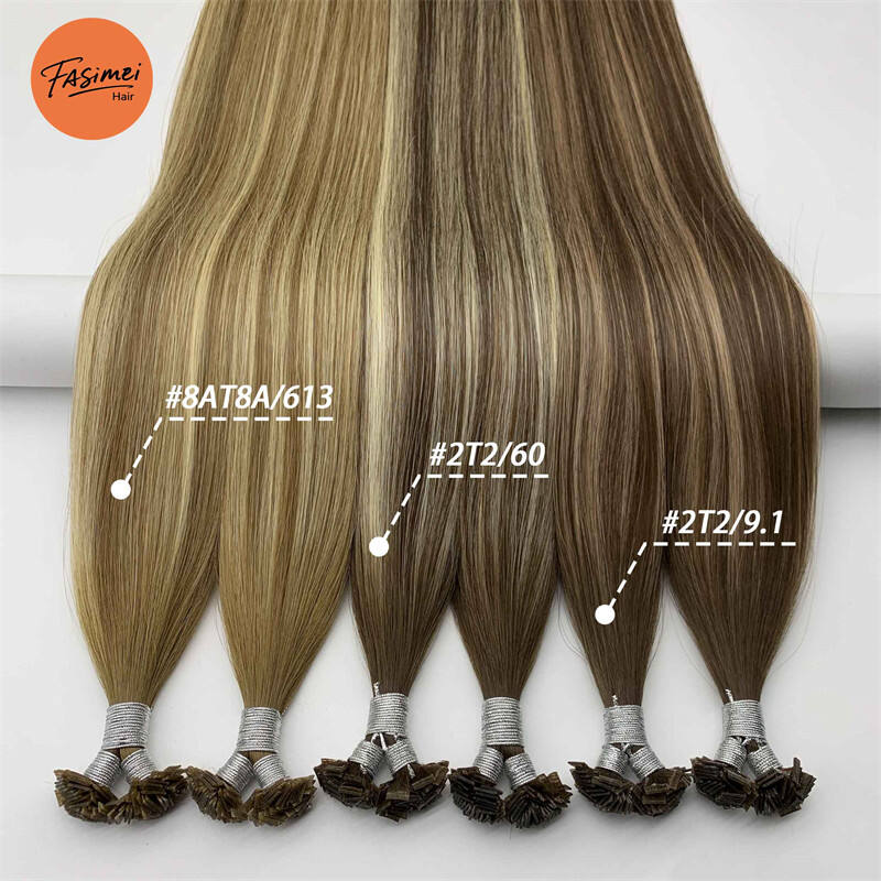 Unprocessed Raw Brazilian Slavic U-Tip Ktips Nail I Flat Tips 100% Virgin Human Hair Extensions Vendors