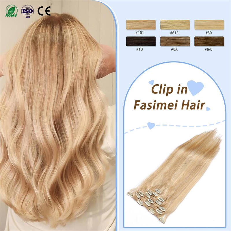 Fasimei Wholesale Top Quality 100% Cuticle Aligned European Remy Super Double Drawn Clip in Human Hair Extensions