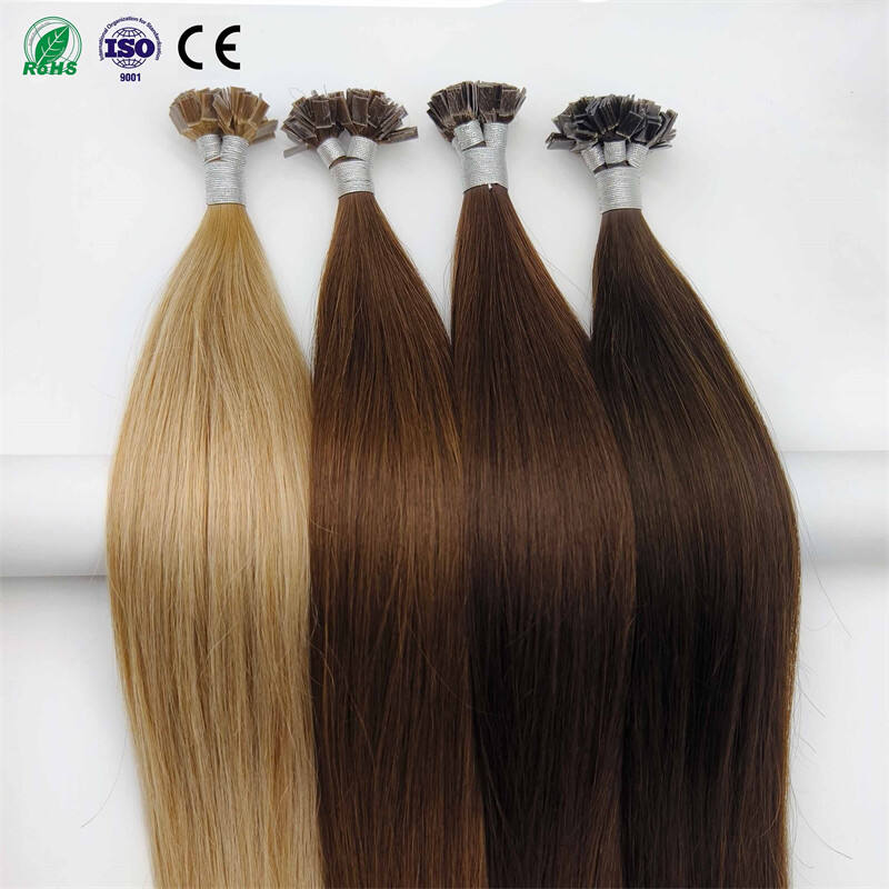 Factory Wholesale Flat Tip Hair Super Double Drawn Unprocessed Cuticle Aligned Virgin European Hair Italian Keratin Flat Tip Hair Extension