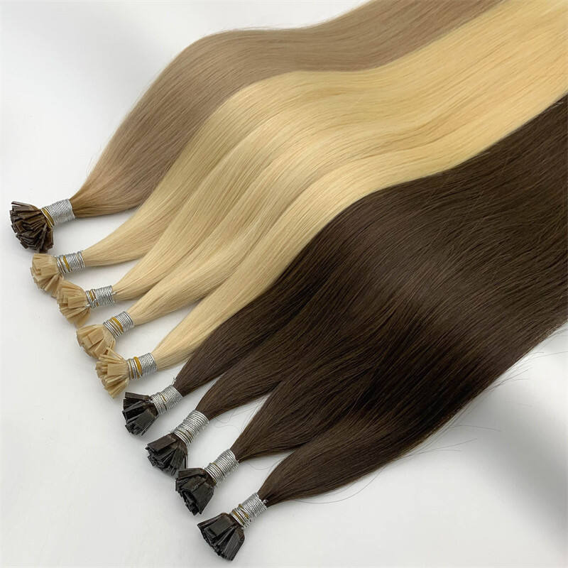 Micro Keratin Flat Tip Human Hair Extensions Remy Wavy Keratin K Tip European Indian High Quality Hair Extensions
